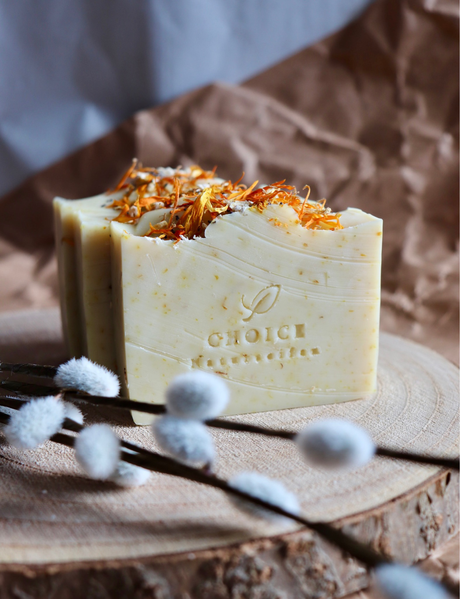Hand- und Körperseife "Calendula“ mit Kokosmilch, 105g-von Choice-Palmöfrei,Vegan,Tierversuchsfrei