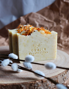 Hand- und Körperseife "Calendula“ mit Kokosmilch, 105g-von Choice-Palmöfrei,Vegan,Tierversuchsfrei