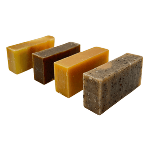 4x25g Nicama Duschseifen mit Peeling Effekt, Upcycling-Seife,Kaffesatz,Zitronenschale,Orangenschale,Kaffekirsche,Vegan,Naturkosmetik,Palmölfrei,Plastikfrei,Peel it up