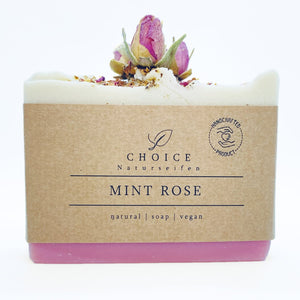 Hand- und Körperseife "Mint Rose", handgemacht – 110g