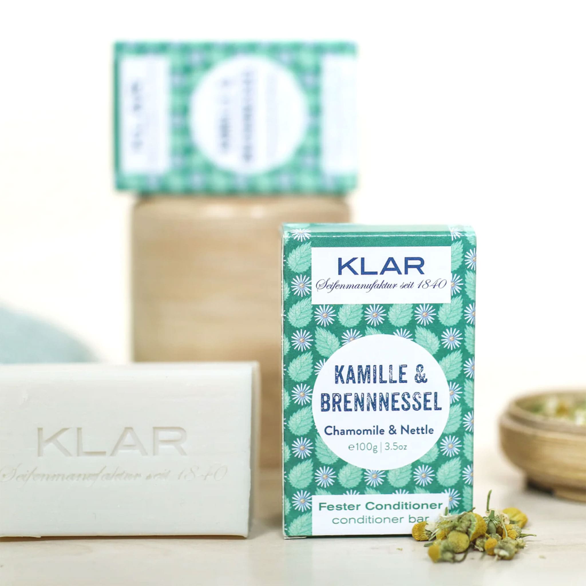 Conditioner "Kamille & Brennnessel" – 100g,feste Spülung,Klar Seifen