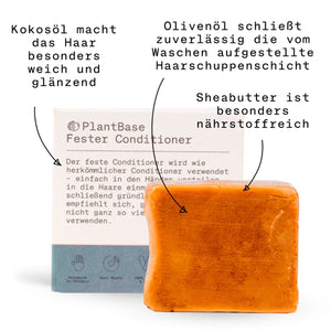 Conditioner "Lemongras" – 60g,PlantBase,Vegan,Palmölfrei,Plastikfrei,fester Conditioner