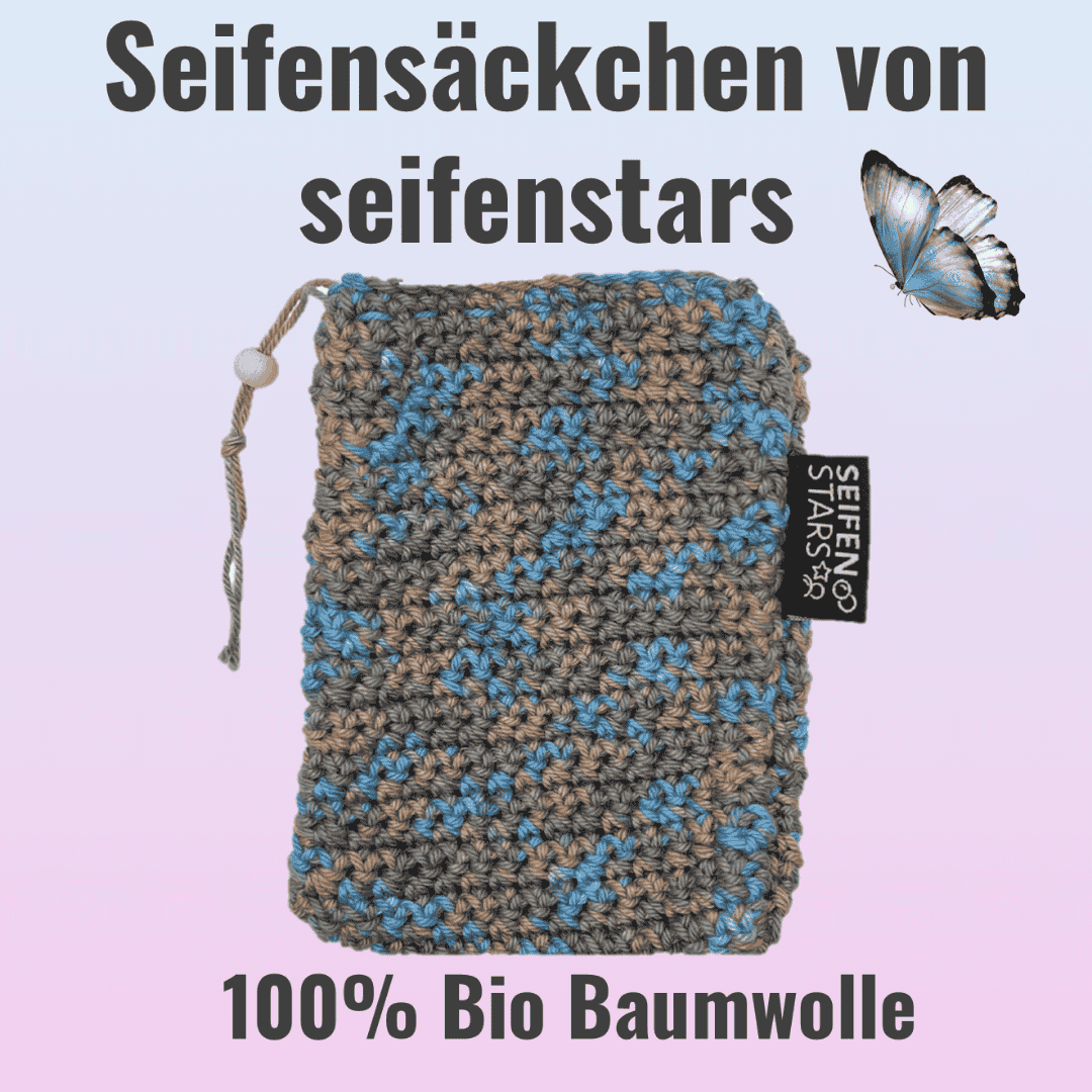 Seifensäckchen von seifenstars aus 100% Bio Baumwolle – 9 x 14 cm - bunt