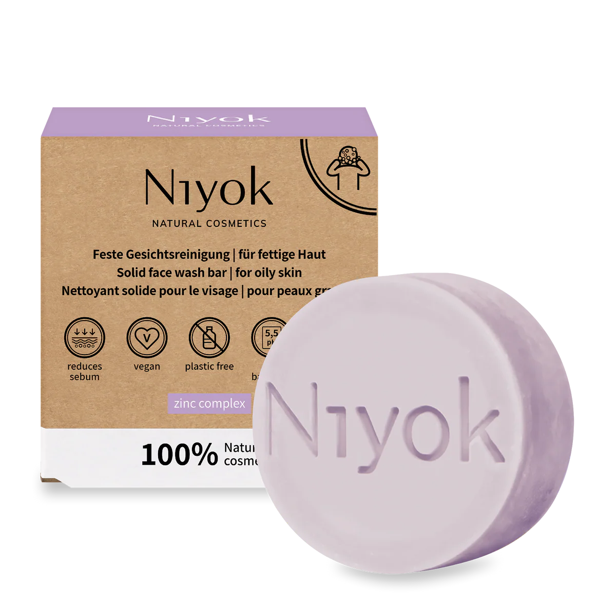 Gesichtsreinigung "Zink-Komplex" für fettige Haut – 80g,feste Naturseife