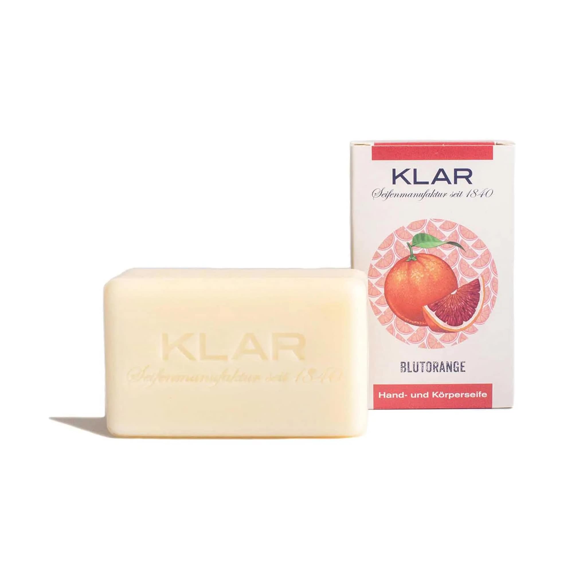 Hand- und Körperseife "Blutorange", cosmos zertifiziert – 100g,feste Naturseife,Klar Seifen