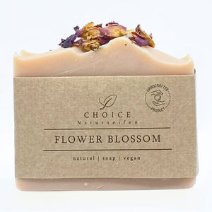 Hand- und Körperseife "Flower Blossom", handgemacht – 110g-Vegan-Plastikfrei,Palmölfrei-