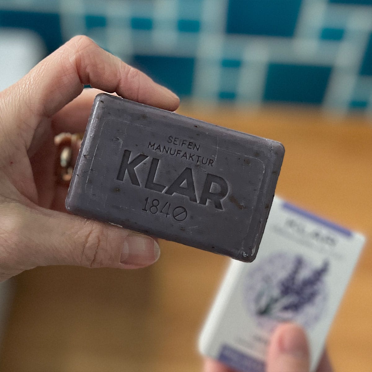 Hand- und Körperseife "Lavendel", cosmos zertifiziert – 100g,feste Naturseife,Klar Seife