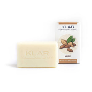 Hand- und Körperseife "Mandel", cosmos zertifiziert – 100g,feste Naturseife,Klar Seife