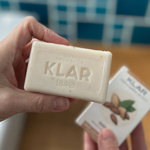 Hand- und Körperseife "Mandel", cosmos zertifiziert – 100g,feste Naturseife,Klar Seife