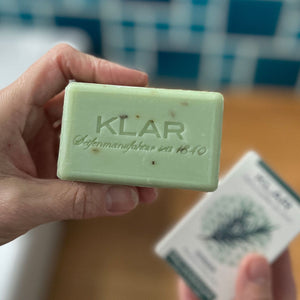 Hand- und Körperseife "Rosmarin", cosmos zertifiziert – 100g,feste Naturseife,Klar Seife