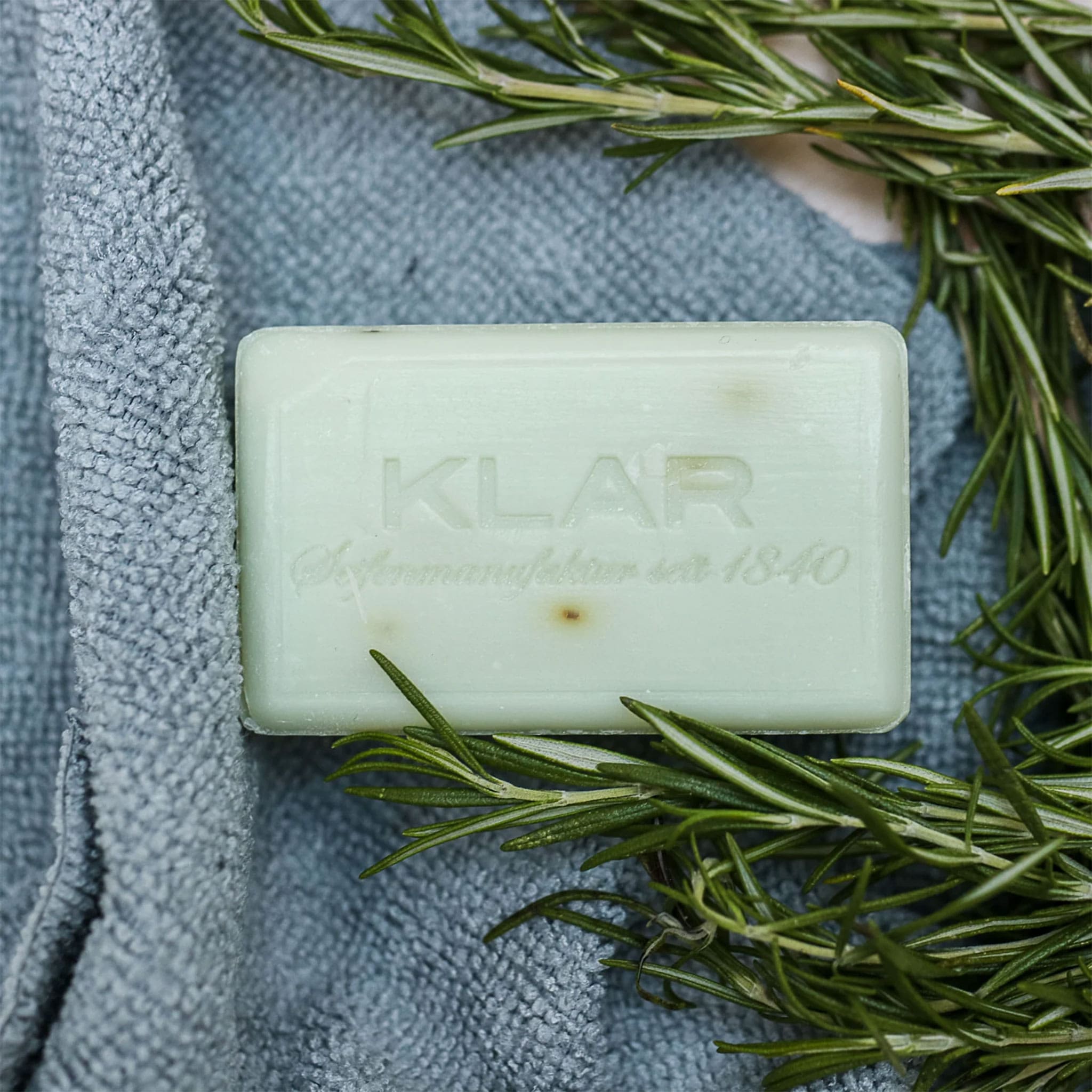 Hand- und Körperseife "Rosmarin", cosmos zertifiziert – 100g,feste Naturseife,Klar Seife
