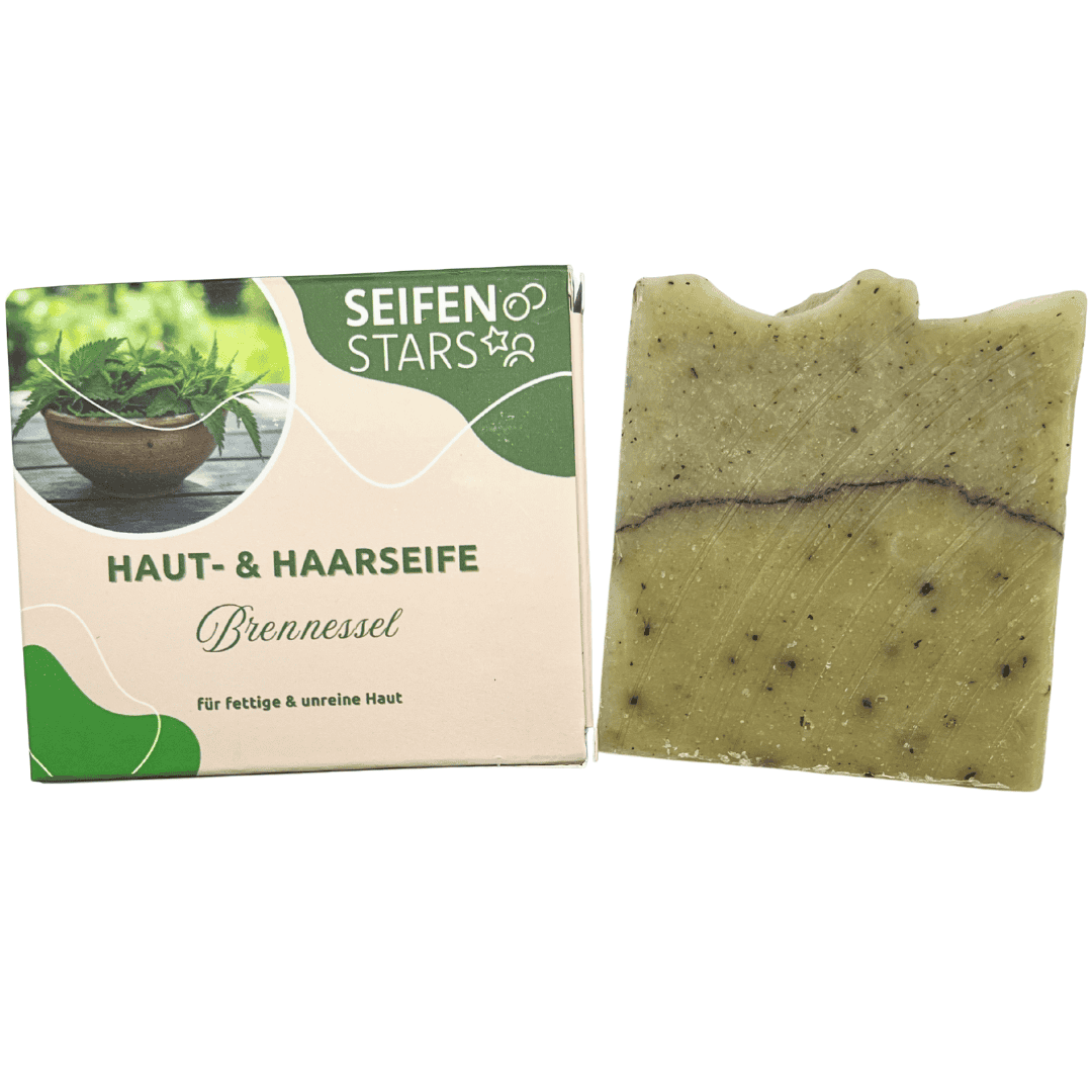 Haut-und Haarseife Brennesselseife von seifenstars 100g Vegan_Palmoelfrei_Tierversuchsfrei_Plastikfrei