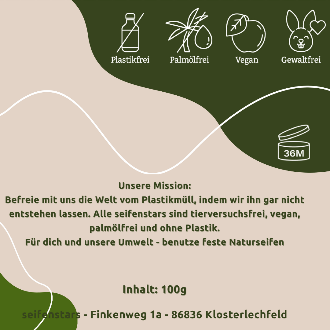 Haut-und Haarseife Brennesselseife von seifenstars 100g Vegan_Palmoelfrei_Tierversuchsfrei_Plastikfrei
