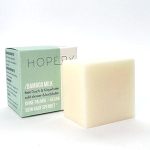 Hopery feste Dusch- und Körperbutter-Bamboo Milk-Palmölfrei,Vegan-Tierversuchsfrei