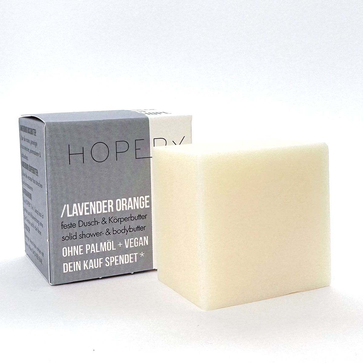 Hopery-Lavendel Orange-feste Dusch-und Körperbutter-solid shower-und bodybutter-Vegan-palmölfrei