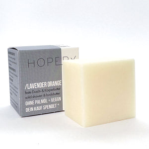 Hopery-Lavendel Orange-feste Dusch-und Körperbutter-solid shower-und bodybutter-Vegan-palmölfrei