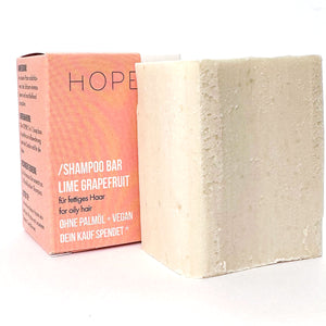 Hopery-Shampoo Bar-Lime Grapefruit-für fettiges Haar-for oily hair-Vegan-Palmölfrei-dein Kauf spendet