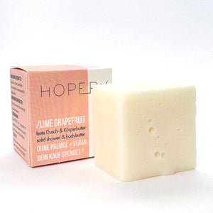 Hopery Lime Grapefruit Dusch-und Körperbutter-solid shower-und bodybutter-Vegan-Palmölfrei