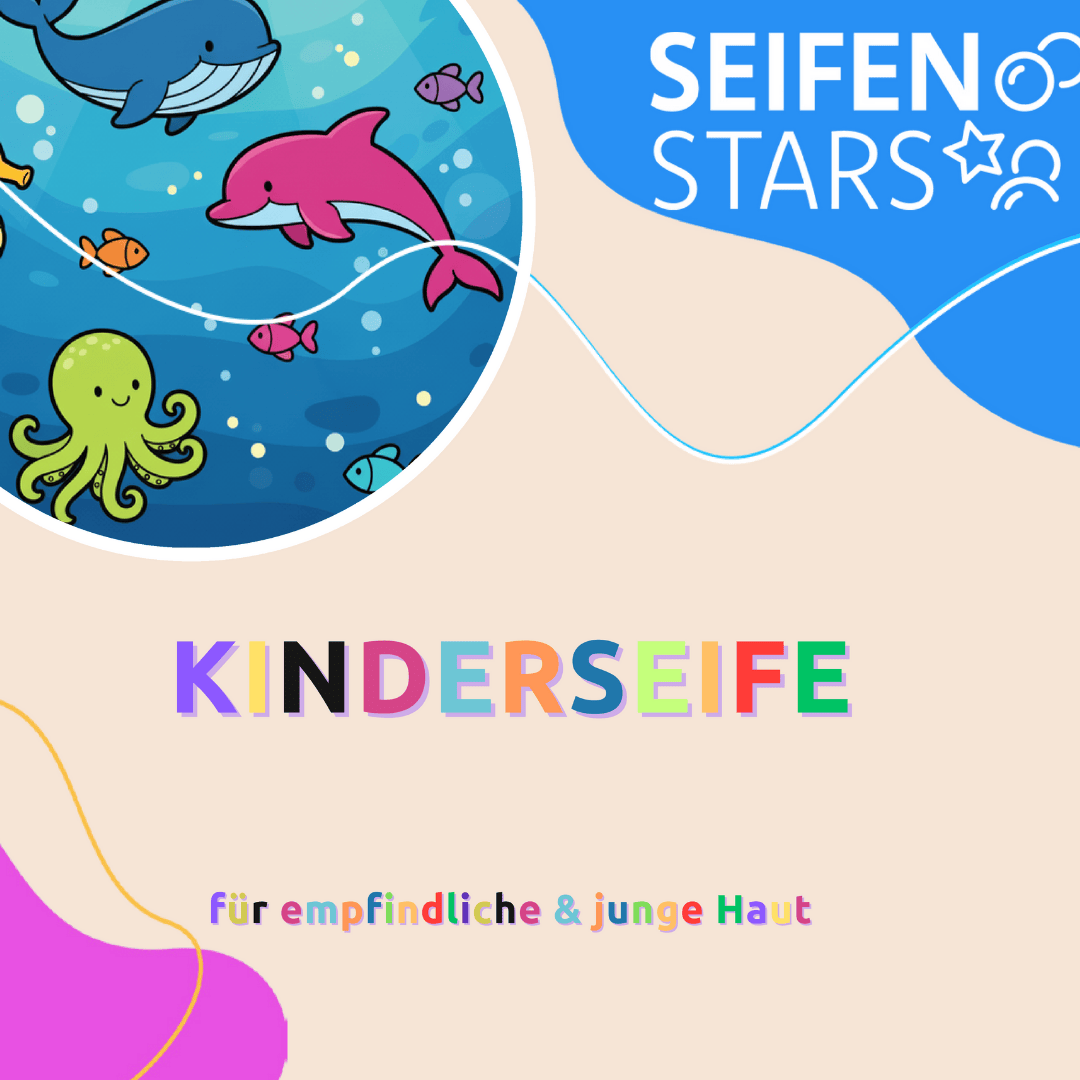 Koerper- und Haarseife  Kinderseife – 100g von seifenstars, Vegan, Palmoelfrei, Tierversuchsfrei, Plastikfrei