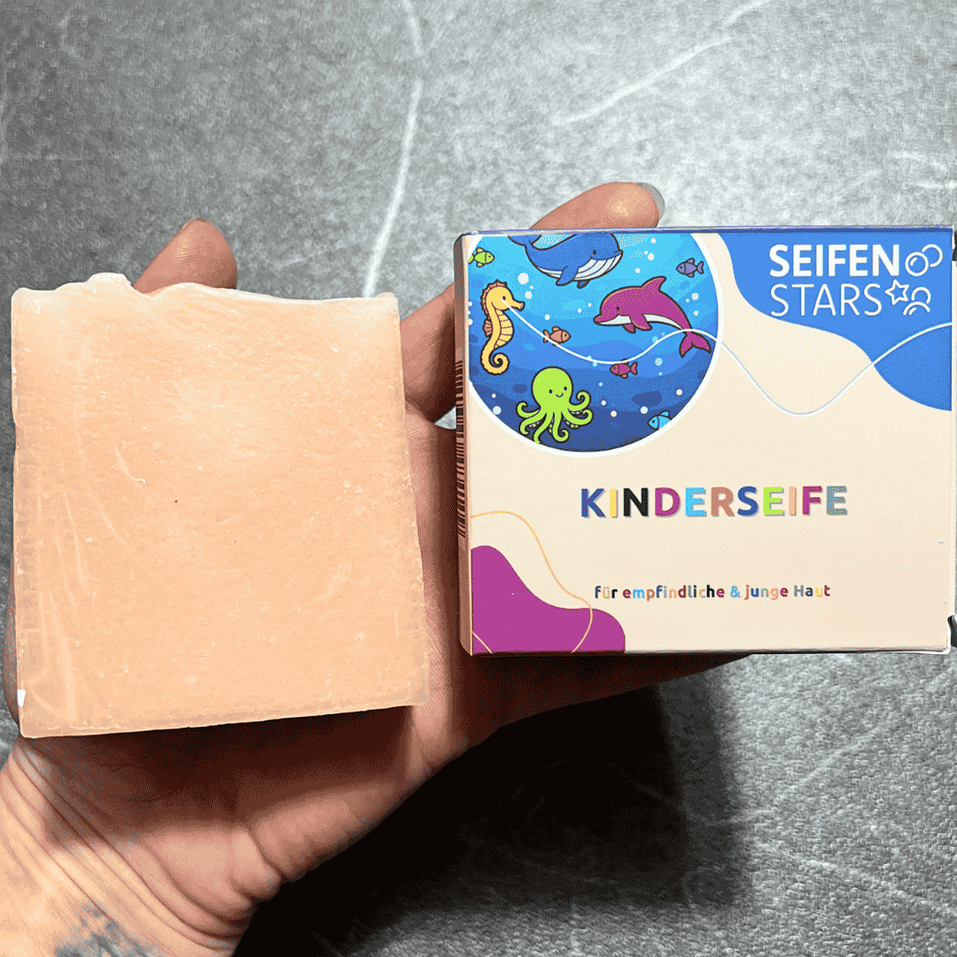 Koerper- und Haarseife  Kinderseife – 100g von seifenstars, Vegan, Palmoelfrei, Tierversuchsfrei, Plastikfrei