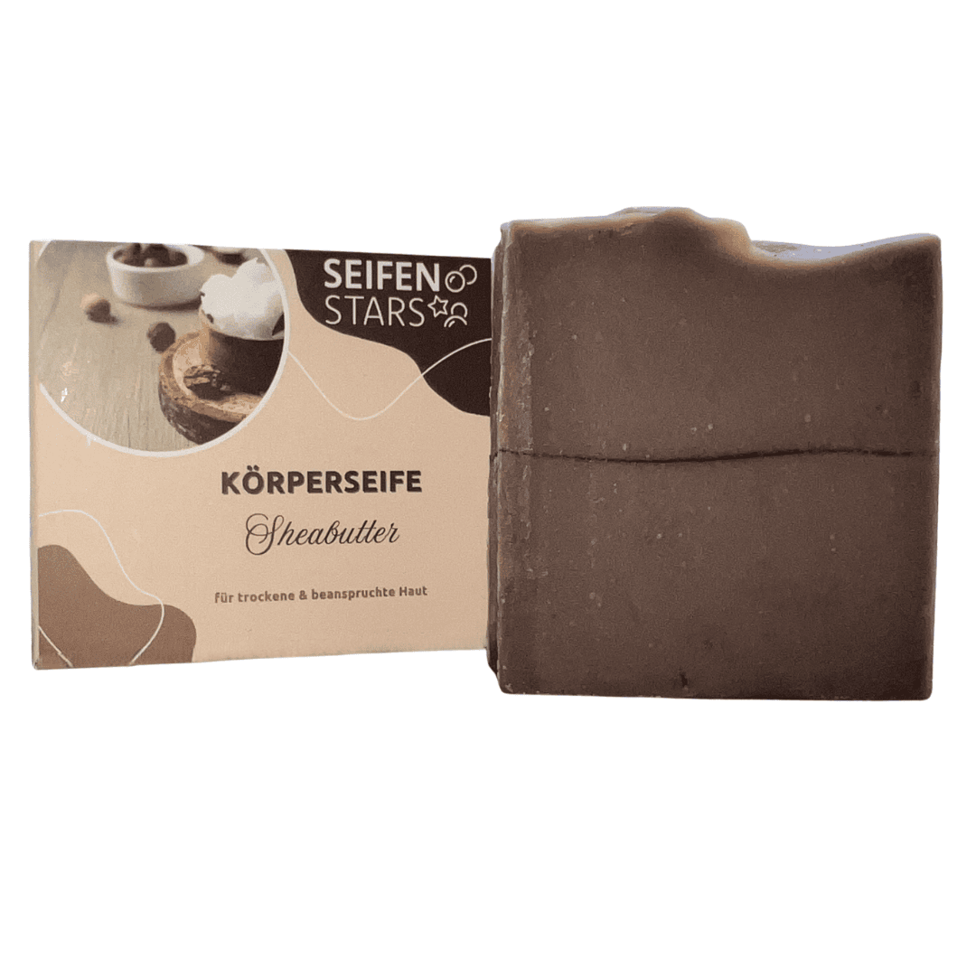 Körper- und Haarseife "Sheabutter" – 100g von seifenstars für trockene Haut,Vegan,Palmölfrei,Plastikfrei,Tierversuchsfrei