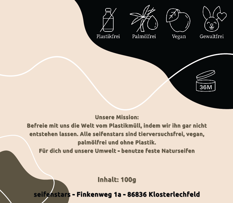 Körperseife  "Teer" – 100g von seifenstars für fettige und gereizte Haut