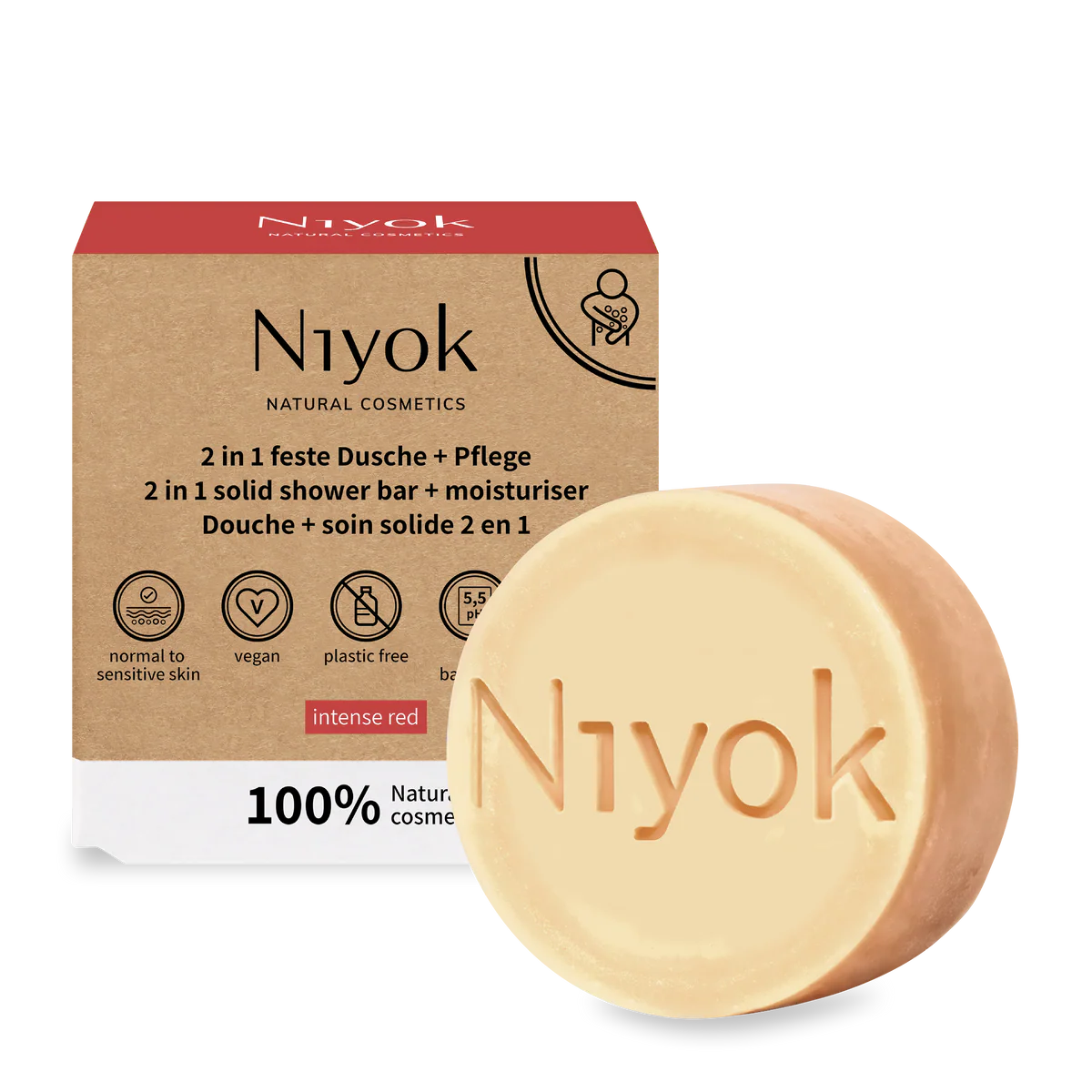 Niyok feste Naturseife intense red 80g