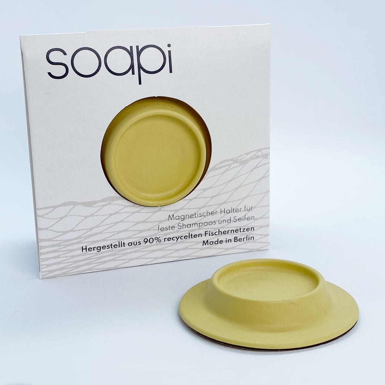 Seifenhalter soapi "Gelb" mit Magnet – Ø 5 cm