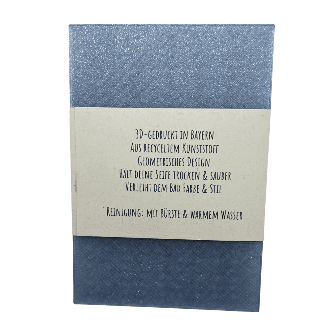 Seifenablage "Eisiger See - Blau-Transluzent", recyceltes PETG – 11 x 7,5 cm