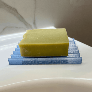 Seifenablage "Eisiger See - Blau-Transluzent", recyceltes PETG – 11 x 7,5 cm mit Seife