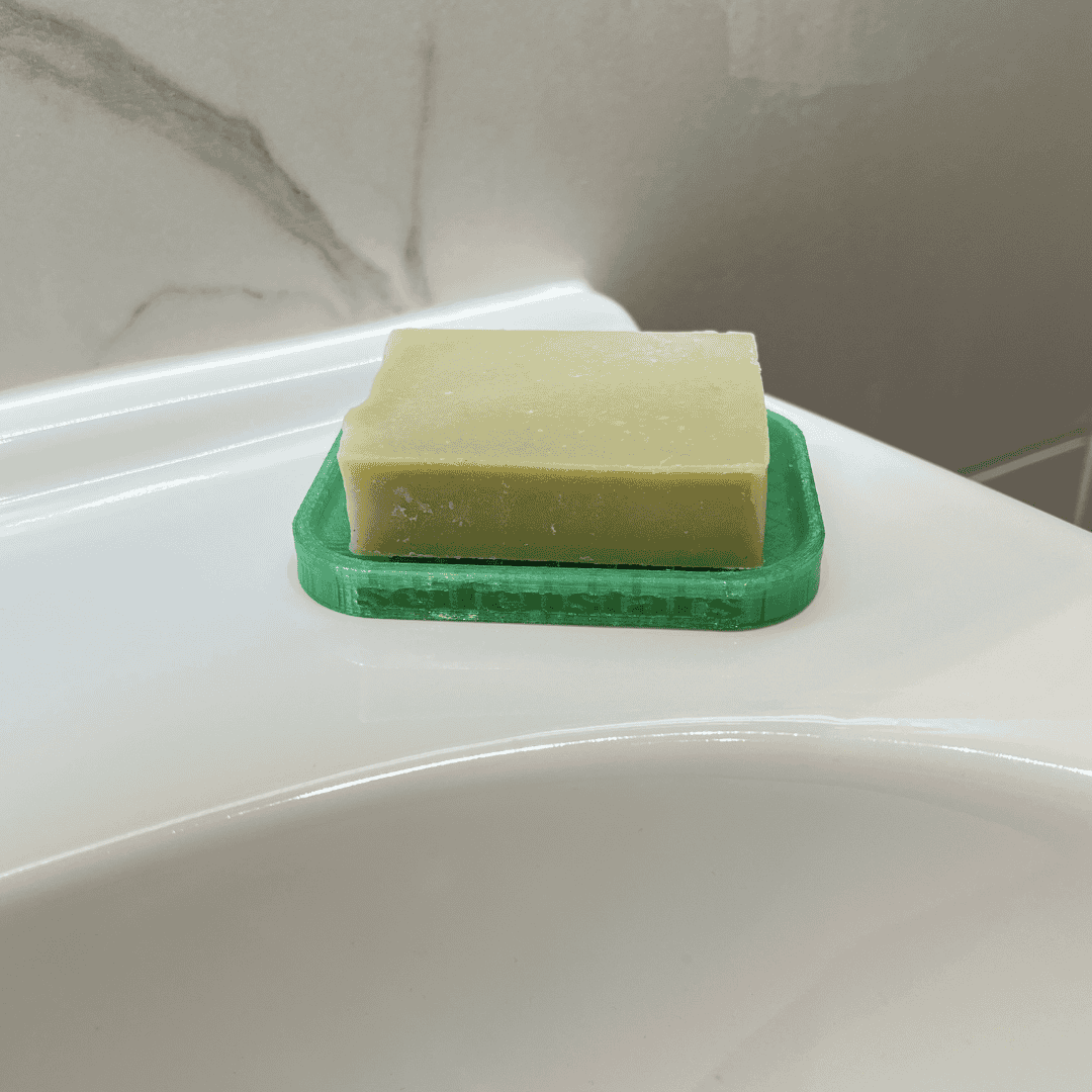 Seifenablage "Flow“ in Grün recyceltes PETG – 8,3x10x1cm mit Meersalzseife