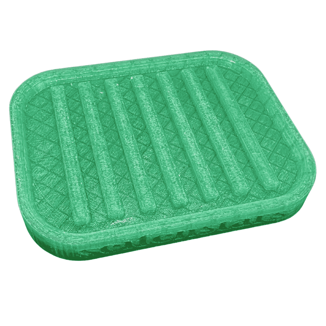 Seifenablage "Flow“ in Grün recyceltes PETG – 8,3x10x1cm mit Meersalzseife
