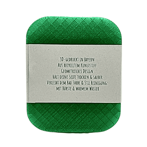 Seifenablage "Flow“ in Grün recyceltes PETG – 8,3x10x1cm mit Meersalzseife