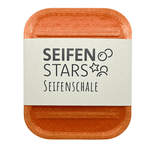 Seifenablage "Flow“ in Orange recyceltes PETG mit Meersalzseife