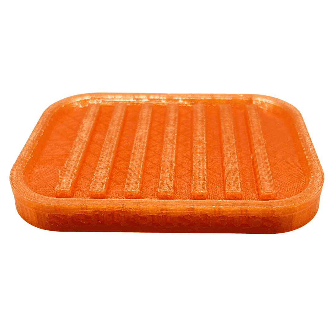 Seifenablage "Flow“ in Orange recyceltes PETG mit Meersalzseife