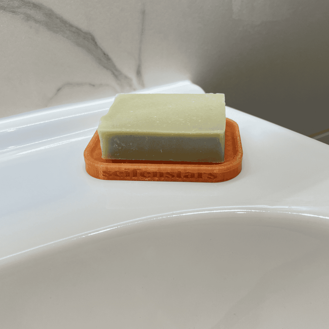 Seifenablage "Flow“ in Orange recyceltes PETG mit Meersalzseife