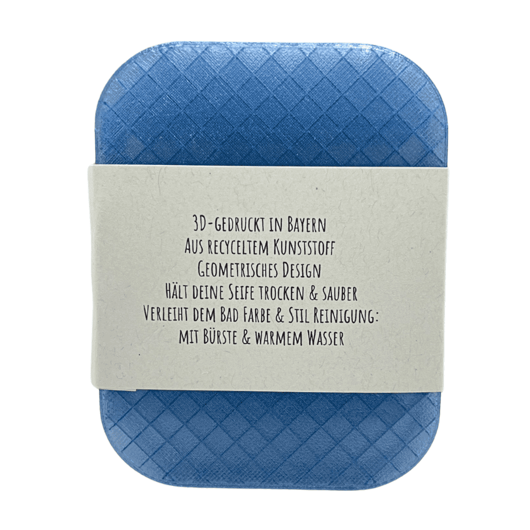 Seifenablage Flow in blau mit Meersalzseife