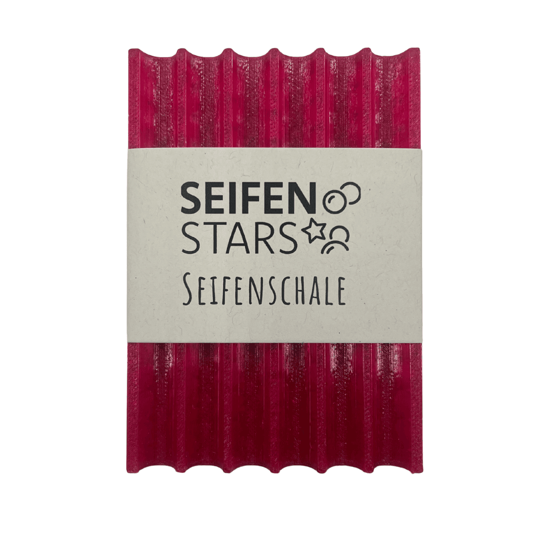 Seifenablage "Frostige Rose - Rosa-Transluzent", recyceltes PETG – 11 x 7,5 cm