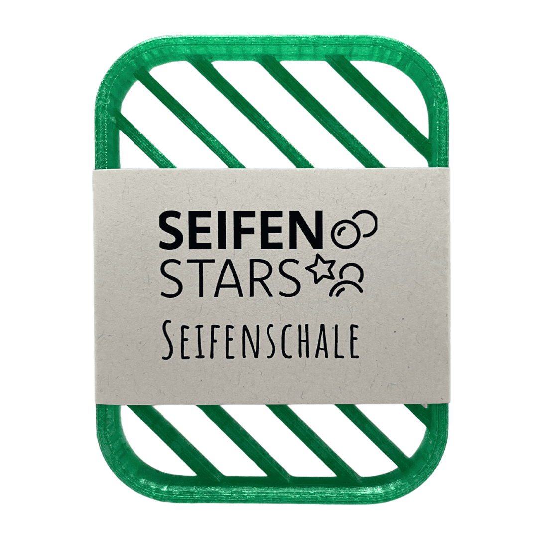 Seifenablage "Linéa - Grün" recyceltes PETG – 10 x 7,5 cm mit fester Naturseife