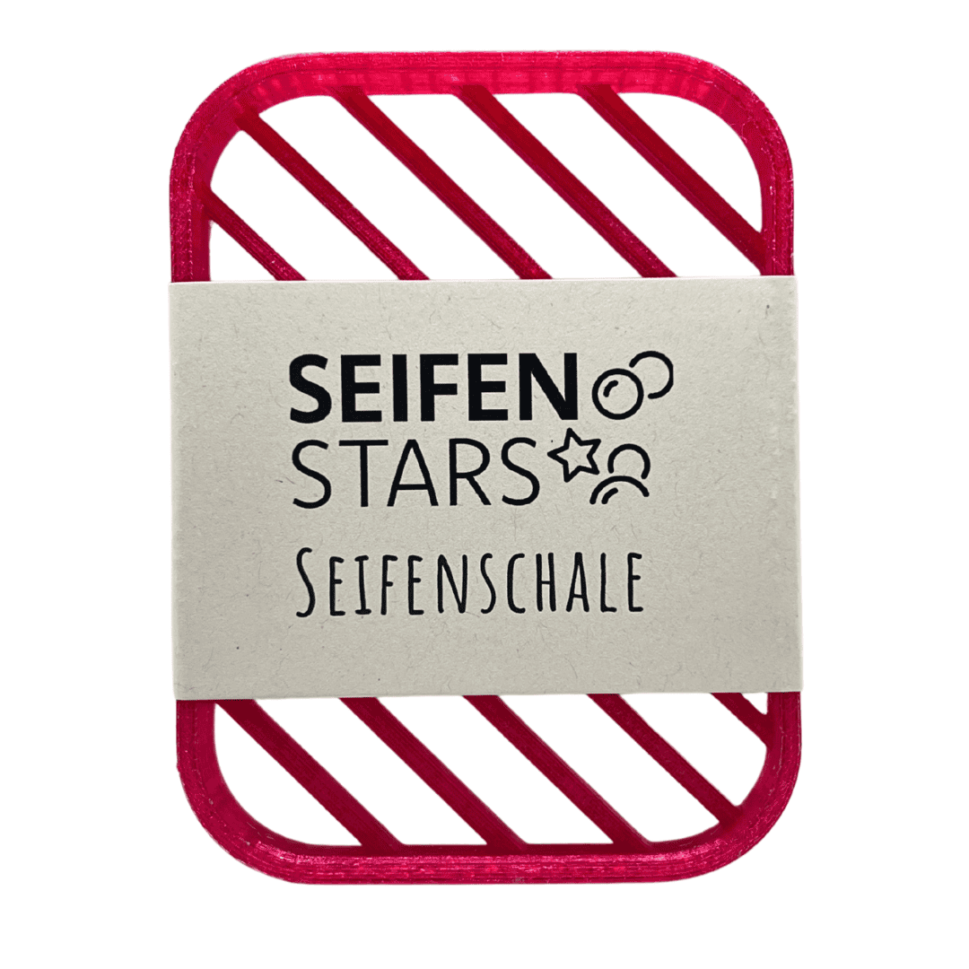 Seifenablage "Linéa - Rot" recyceltes PETG – 10 x 7,5 cm mit fester Seife