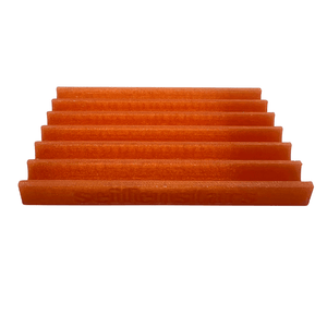 Seifenablage "Tanzende Flamme Orange-Transluzent", recyceltes PETG – 11 x 7,5 cm