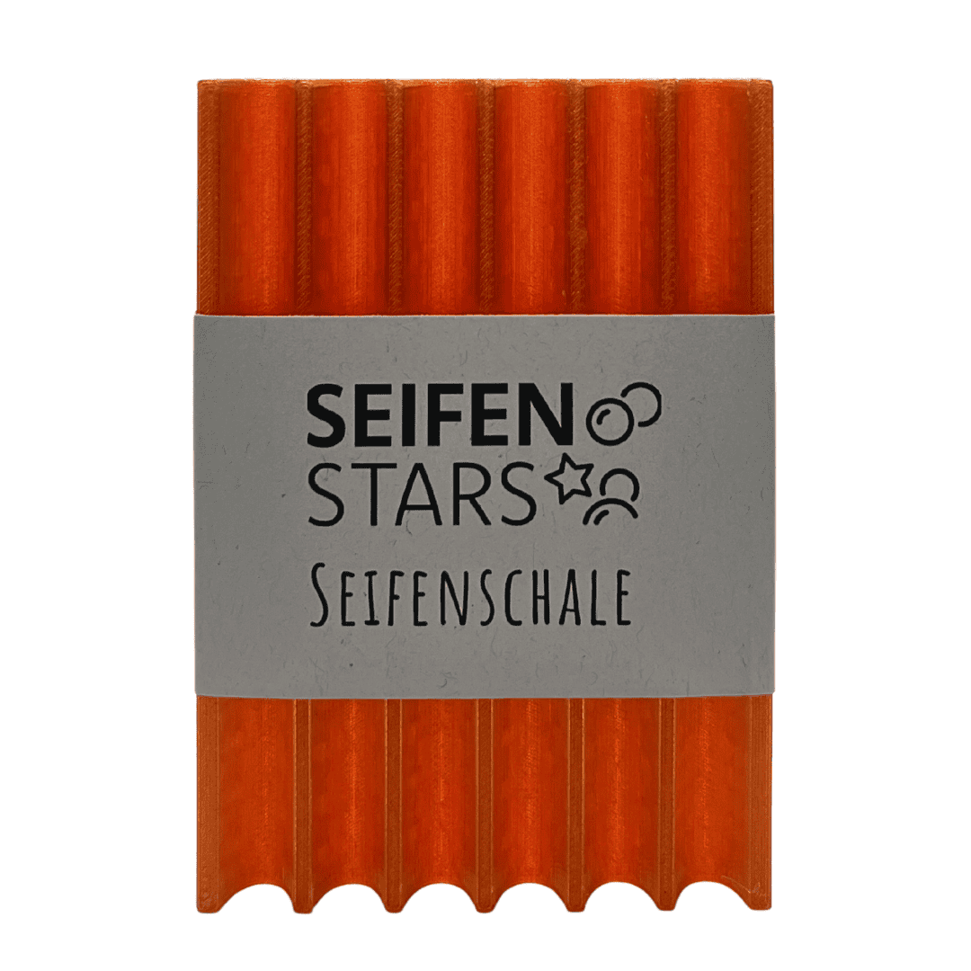 Seifenablage "Tanzende Flamme Orange-Transluzent", recyceltes PETG – 11 x 7,5 cm