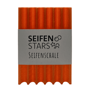 Seifenablage "Tanzende Flamme Orange-Transluzent", recyceltes PETG – 11 x 7,5 cm