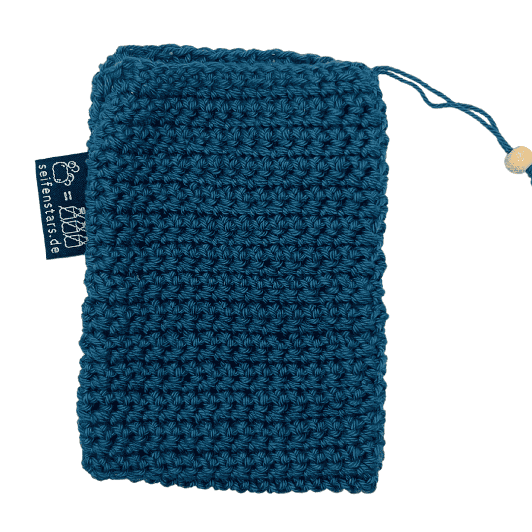 Seifensäckchen von seifenstars aus 100% Bio Baumwolle – 9 x 14 cm - dunkelpetrol