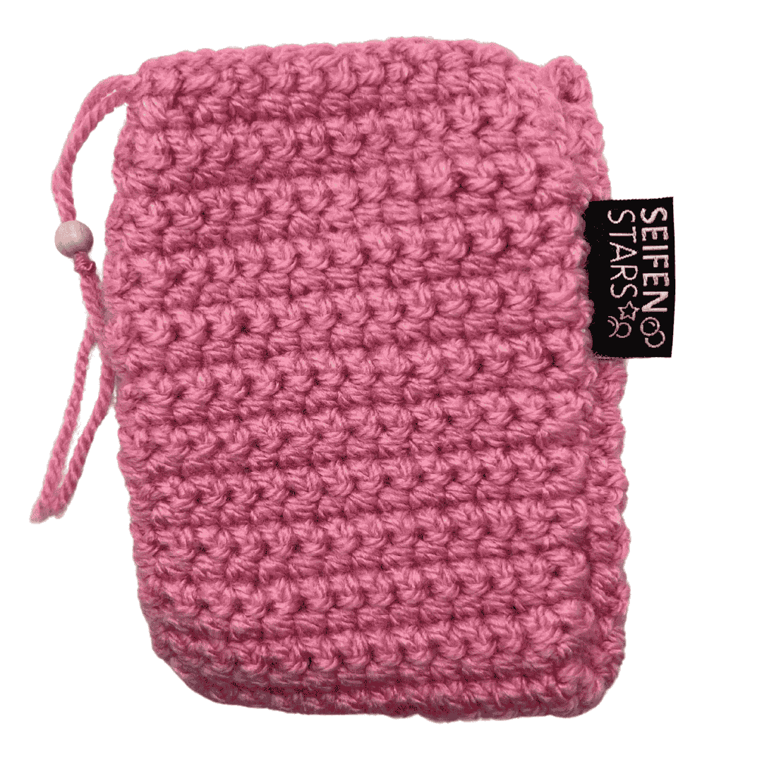 Seifensäckchen von seifenstars aus 100% Bio Baumwolle – 9 x 14 cm - rosa
