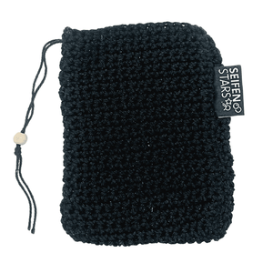 Seifensäckchen von seifenstars aus 100% Bio Baumwolle – 9 x 14 cm - schwarz