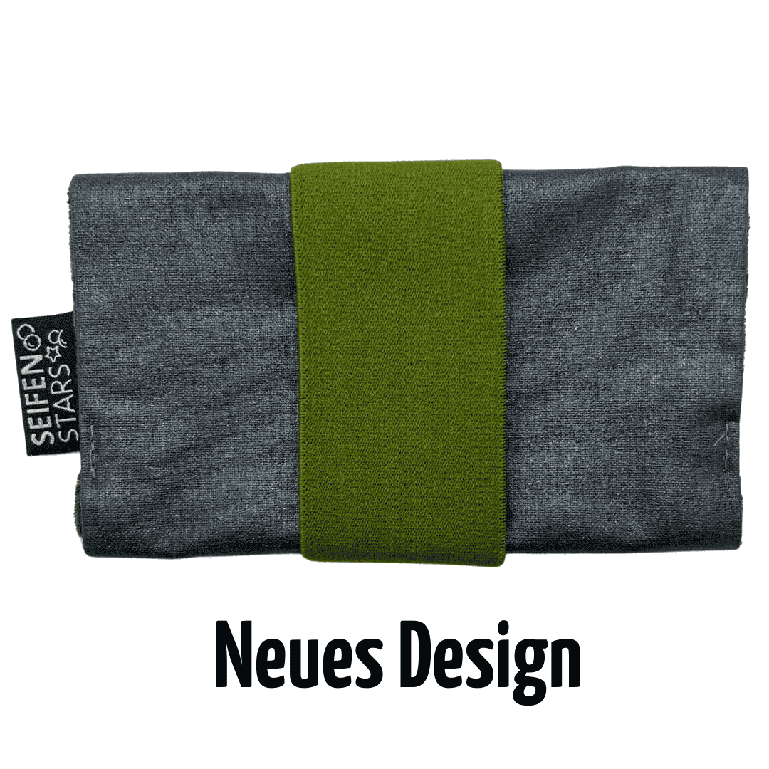 Seifentasche "Olive" aus Baumwolle mit fester Seife