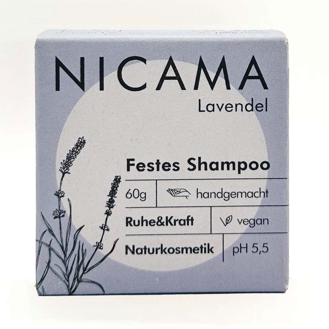 Shampoo "Lavendel" – 60g,Nicama,festes Shampoo,handgemacht,Vegan,Palmölfrei,Plastikfrei,Naturkosmetik,Ruhe&Kraft
