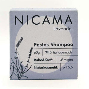 Shampoo "Lavendel" – 60g,Nicama,festes Shampoo,handgemacht,Vegan,Palmölfrei,Plastikfrei,Naturkosmetik,Ruhe&Kraft