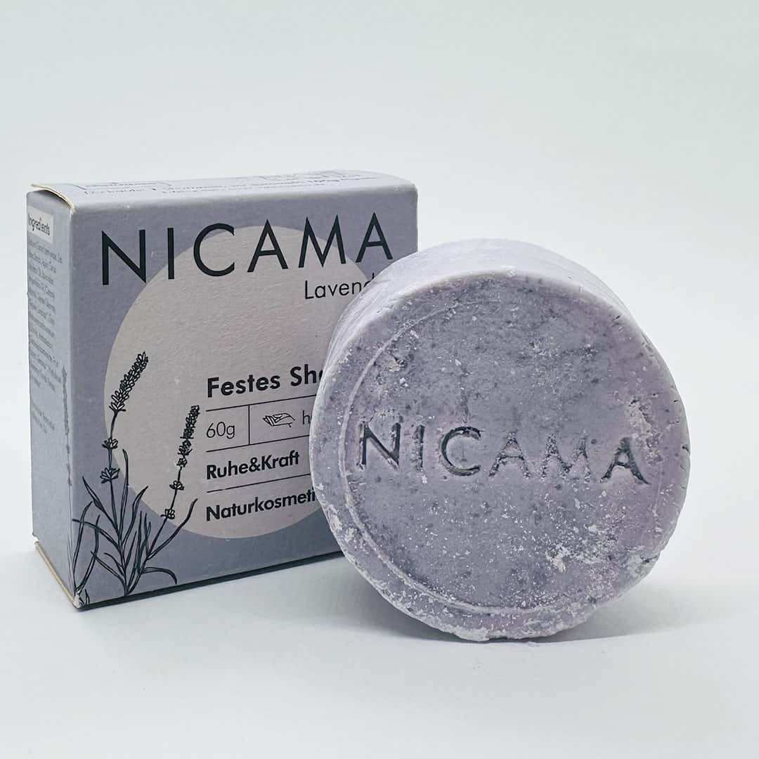 Shampoo "Lavendel" – 60g,Nicama,festes Shampoo,handgemacht,Vegan,Palmölfrei,Plastikfrei,Naturkosmetik,Ruhe&Kraft